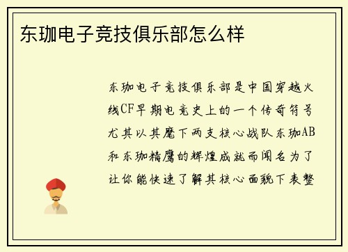 东珈电子竞技俱乐部怎么样